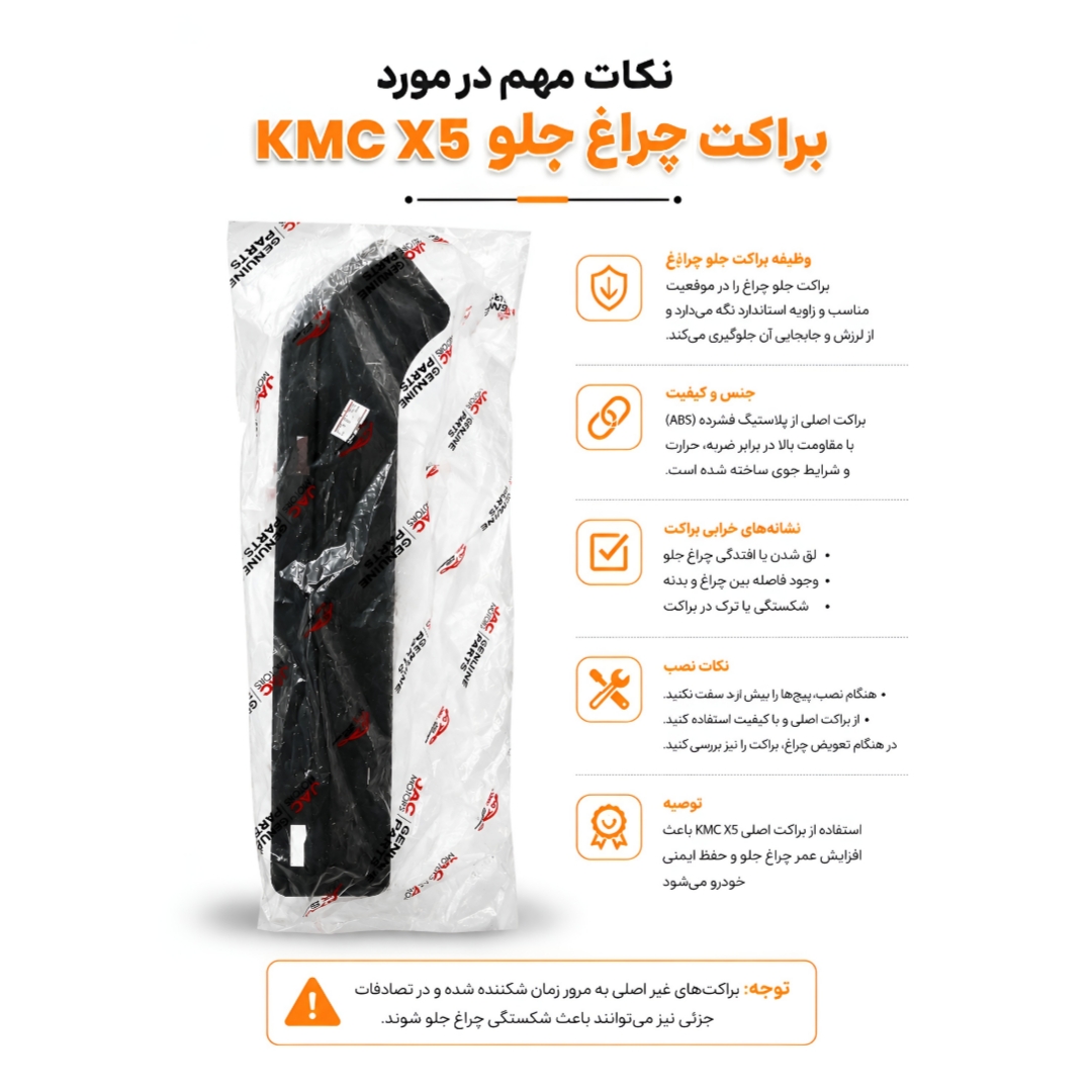 براکت چراغ جلو راست X5 کی ام سی
